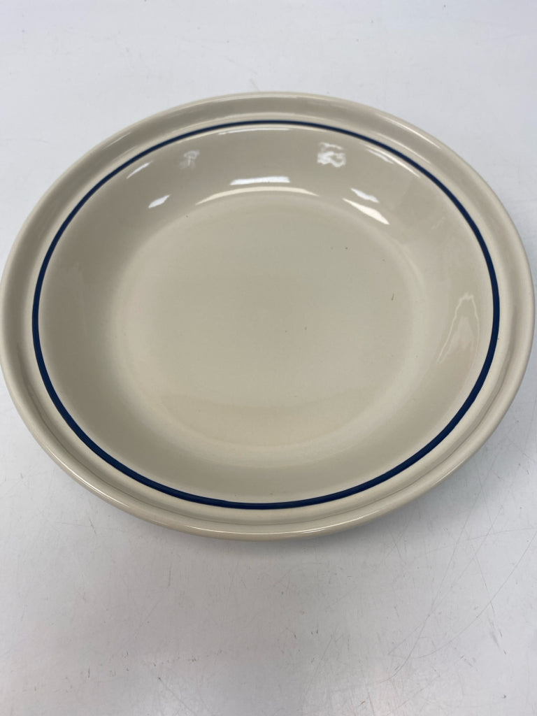 Longaberger Cream Navy Accents Pie Plate