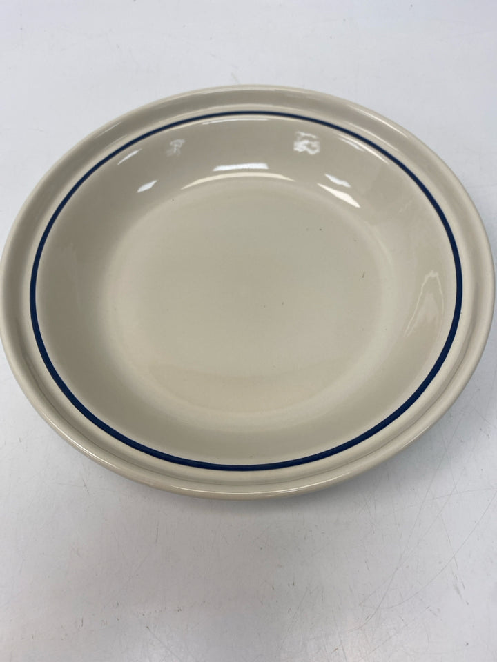 Longaberger Cream Navy Accents Pie Plate