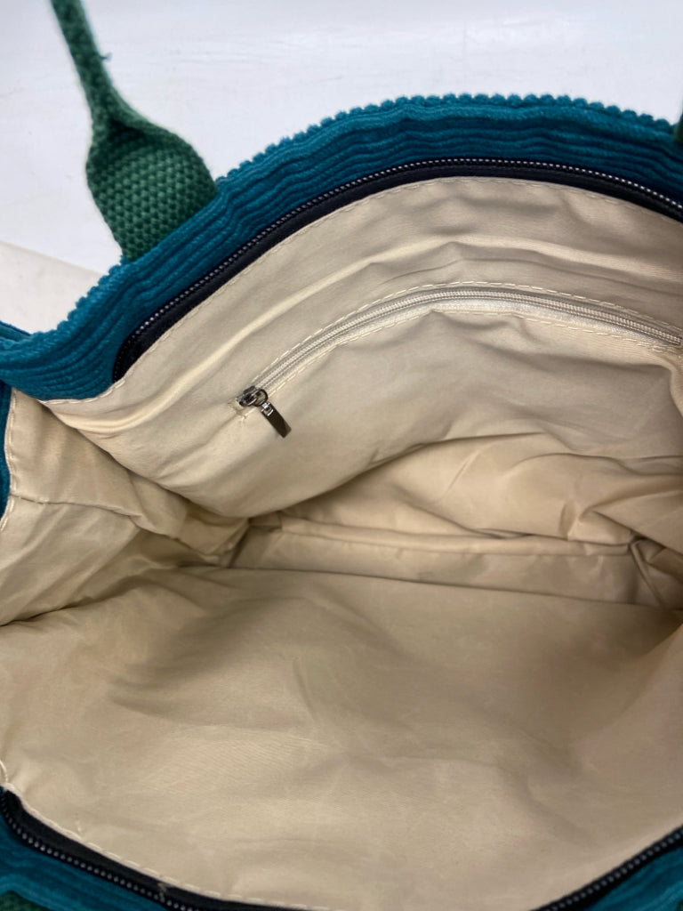 Teal Green Ribbed Handbag