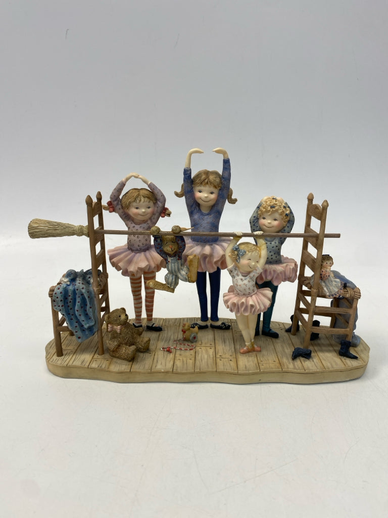 Pink/Purple Tan/blue Children Figurine
