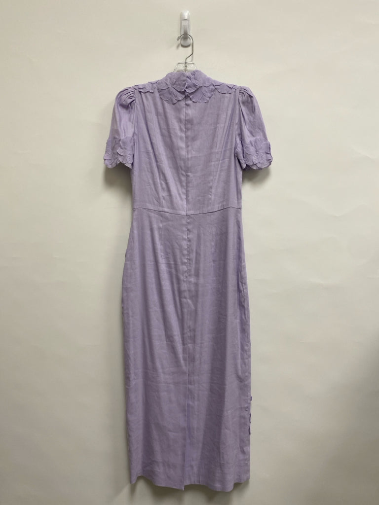 NWT Antonio Melani Size 4 Lavender Applique Linen Blend Ladies Dress