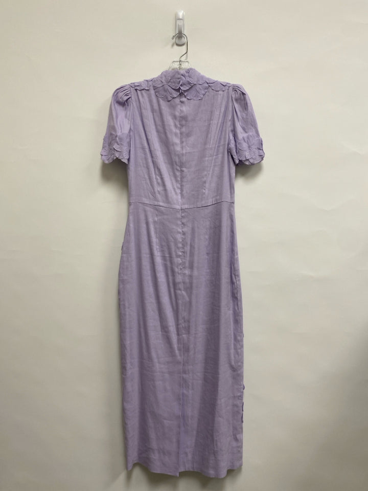 NWT Antonio Melani Size 4 Lavender Applique Linen Blend Ladies Dress