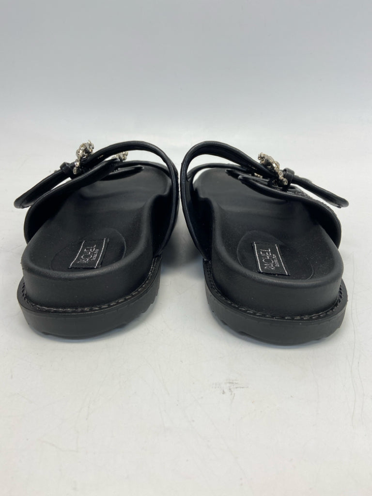 NWOT Rachel Roy  Size 9 Black Woven Raffia Sandals