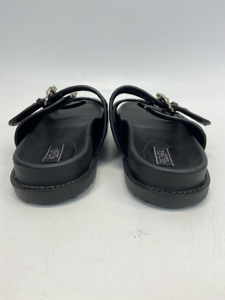 NWOT Rachel Roy  Size 9 Black Woven Raffia Sandals