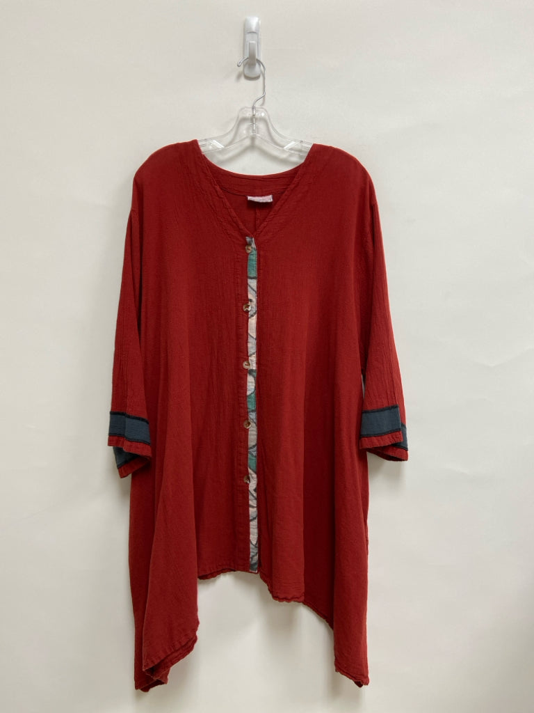 Size 2X Brick Tunic Gauze Ladies Top