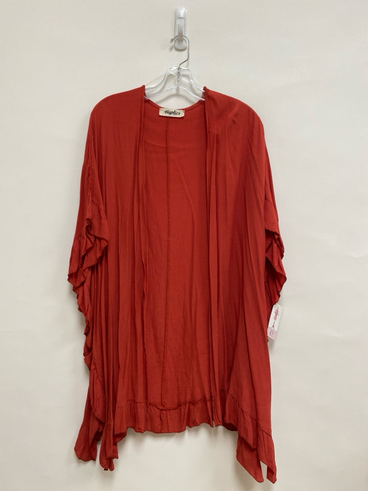 NWT Haptics Size L Dark Terra Cotta Ruffles Drape Ladies Jacket