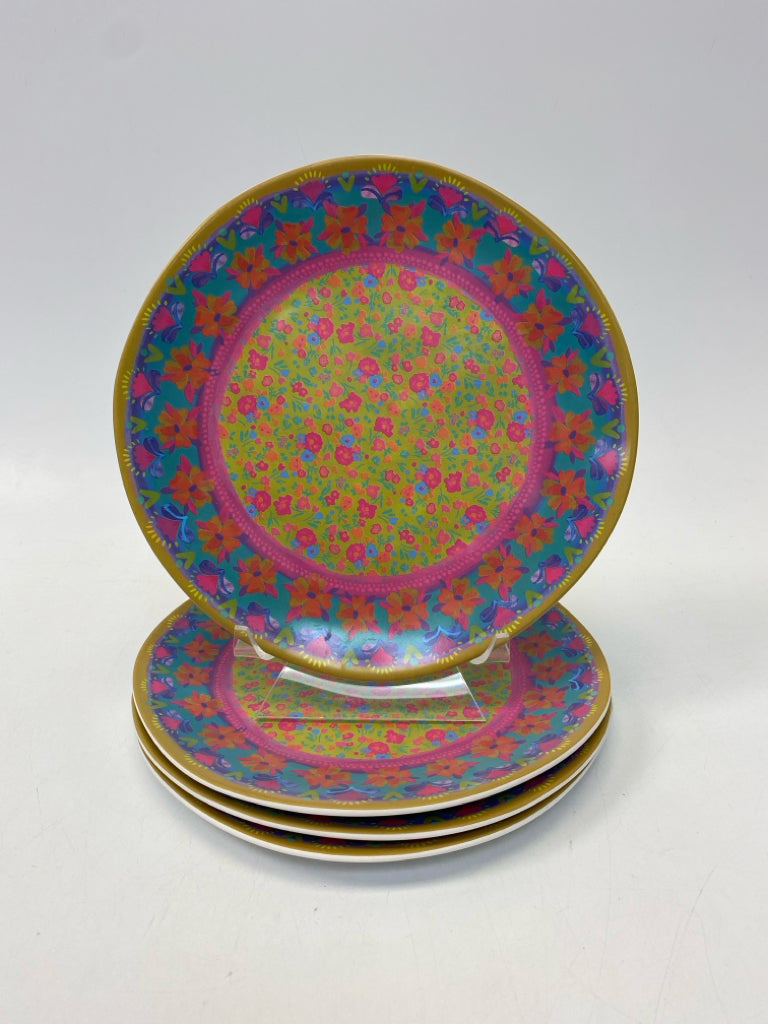 Natural Life Multi Color Flowers Melamine Plate (s)