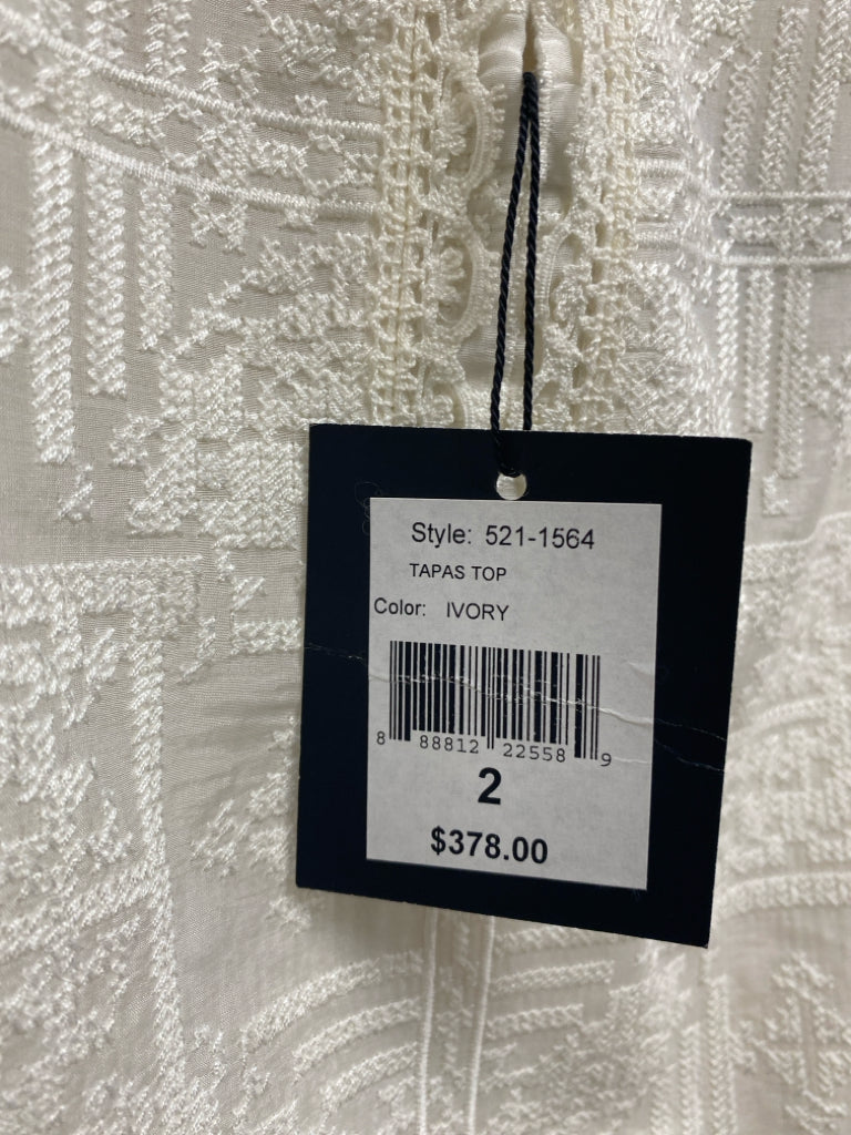 NWT Nanette Lepore Size 2 Ivory Lace Silk Blend Ladies Top