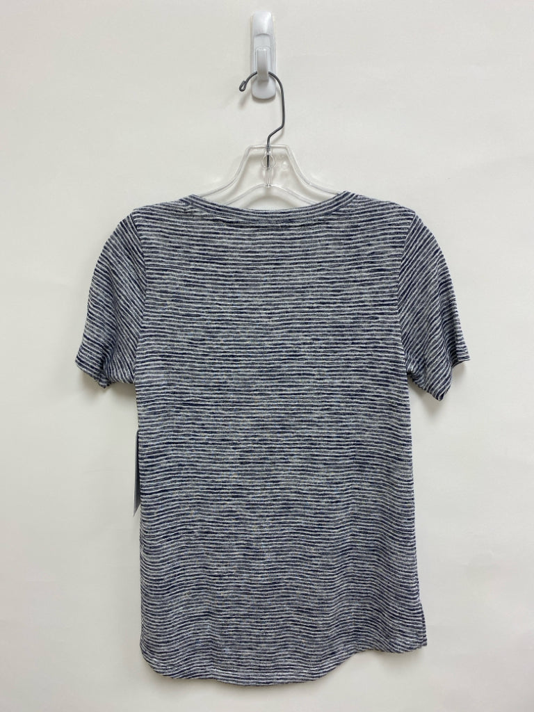 NWT Athleta Size XXS Black/White Heather Striped V Neck Ladies Top