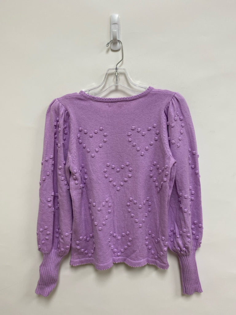 LILLY PULITZER Size S Lavender Pom Poms Puff Sleeve Ladies Sweater