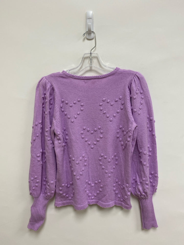 LILLY PULITZER Size S Lavender Pom Poms Puff Sleeve Ladies Sweater