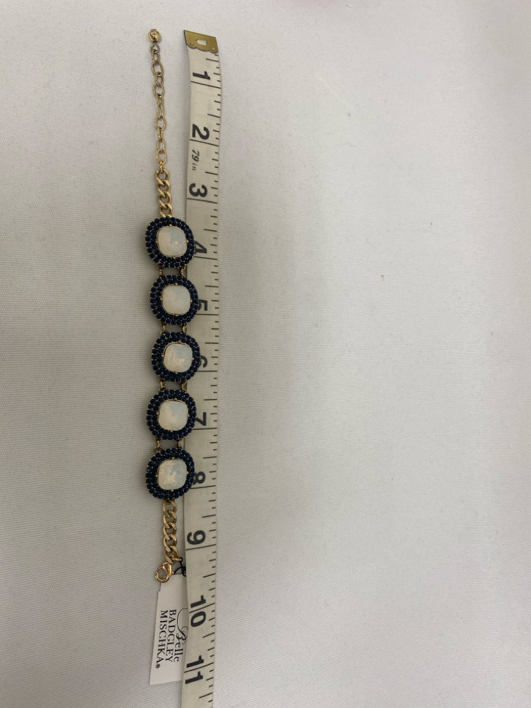 NWT Belle B. Mischka Navy/Blue Gold Color Jeweled Bracelet