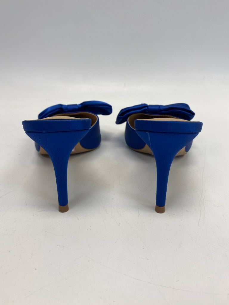 Journee  Size 10 Royal Blue Satin Sandals