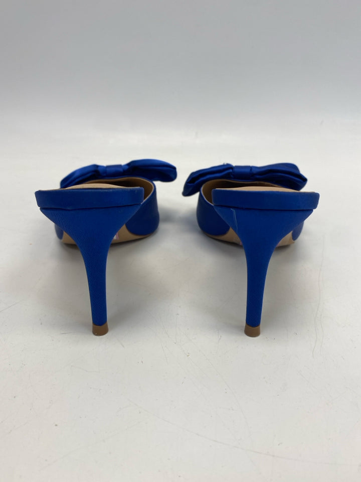 Journee  Size 10 Royal Blue Satin Sandals