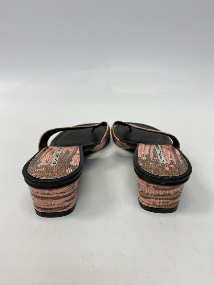 Donald Pliner  Size 7.5 Coral Brown Snakeprint Sandals