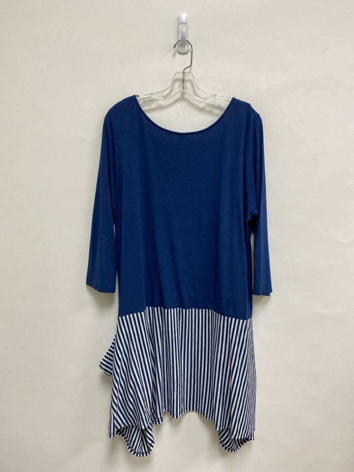 Chalet et ceci Size XL Navy White Striped Ladies Dress