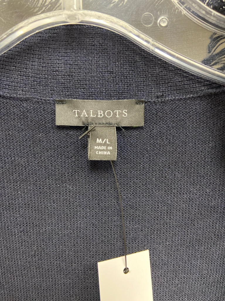 NWT Talbots Size M Black Fringe Ladies Sweater