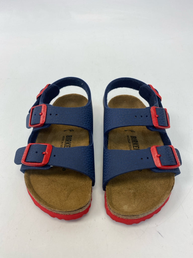 Birkenstock SIZE 7 Navy Red Buckle Girl&
