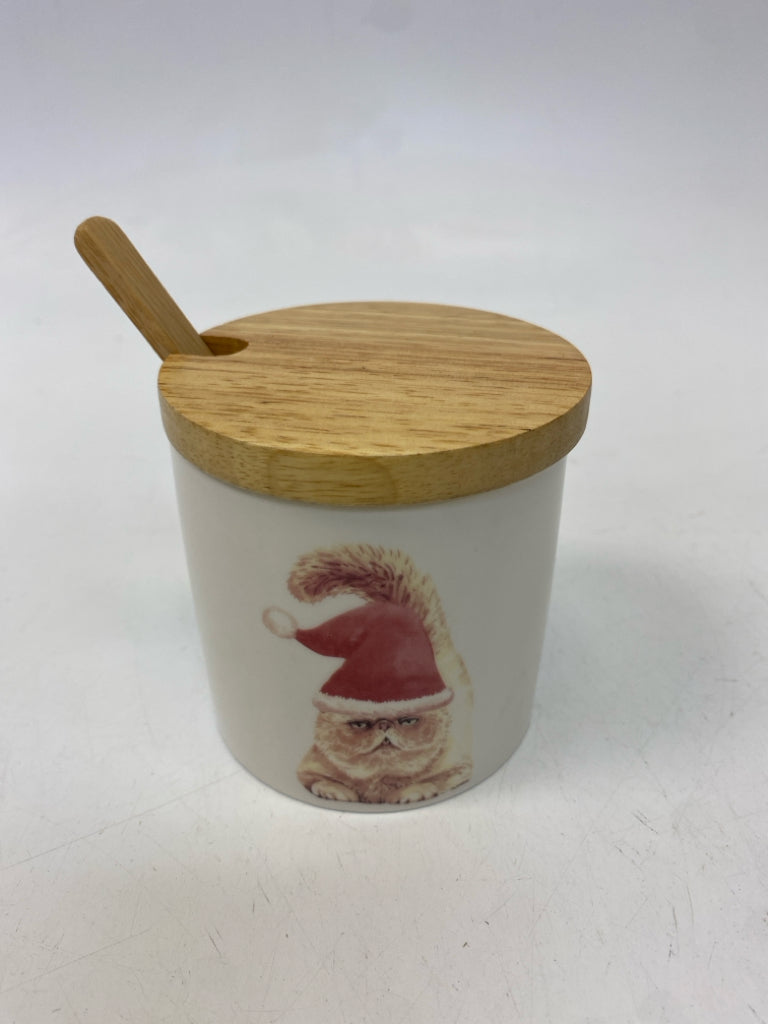 White Cats Ceramic/Wood Christmas