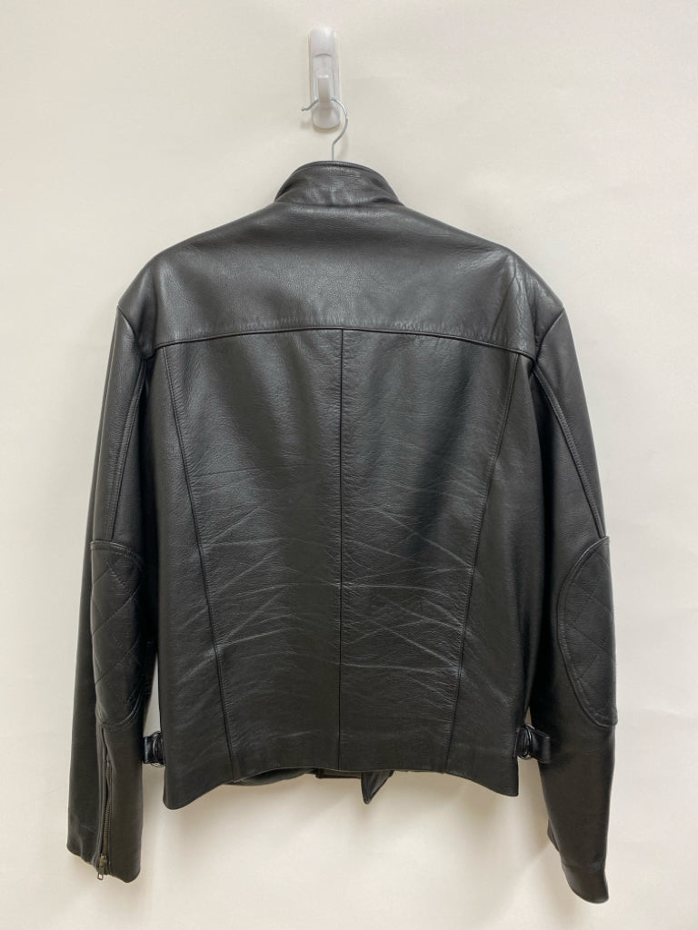 Wilsons Leather Size 42 Black Zip Down Leather Men&