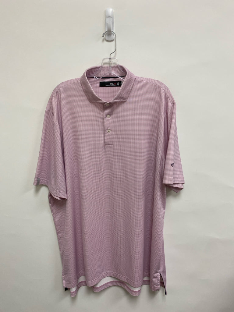 Ralph Lauren Size XL Lilac White Houndstooth Polo Men&