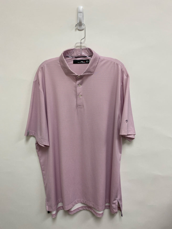 Ralph Lauren Size XL Lilac White Houndstooth Polo Men&