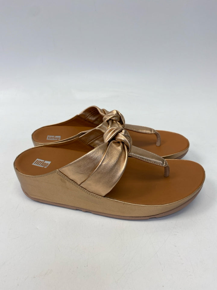 Fit Flop  Size 10 Rose Gold Knotted Sandals
