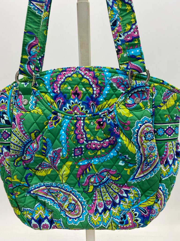 NWT Vera Bradley Green Multi-Color Paisley Fabric Handbag