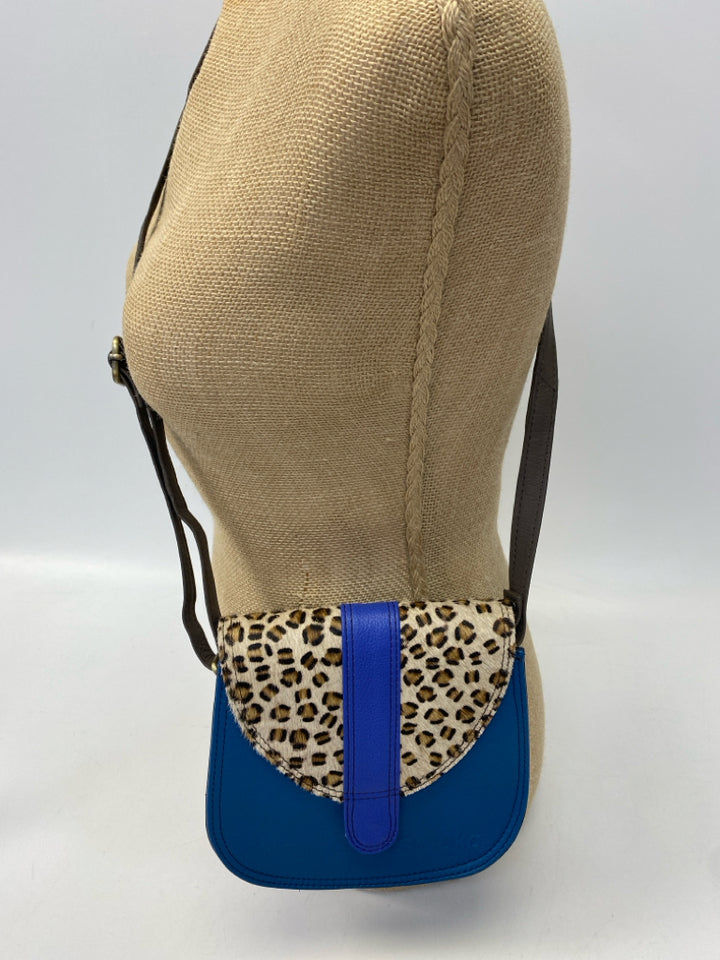 Soruka Blue Tan/Blk Animal Print Crossbody