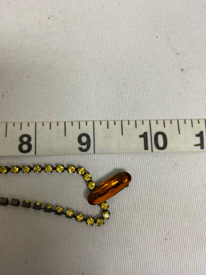 sabika Yellow/Orange Black Jeweled Necklace