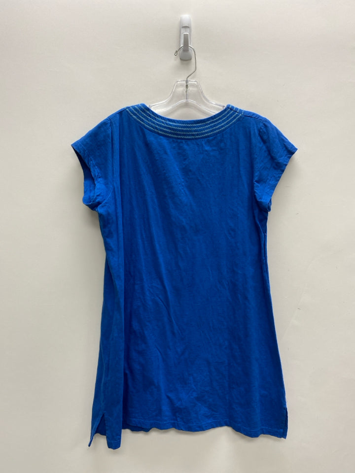 Size M Blue V Neck Ladies Dress