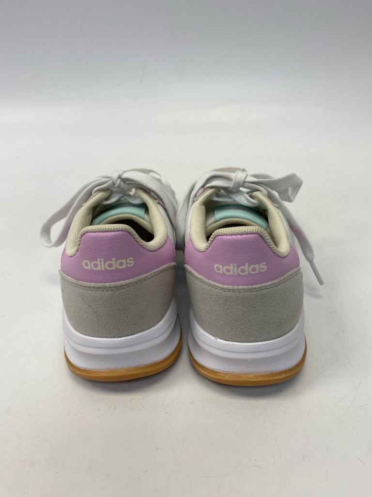 Adidas  Size 6 White Purple/Aqua Lace-up Sneakers