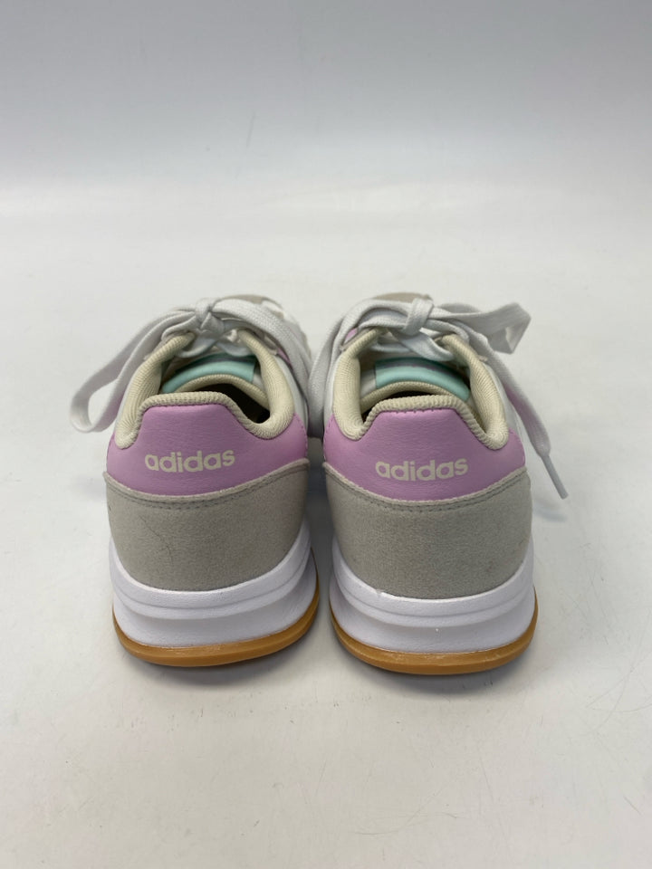 Adidas  Size 6 White Purple/Aqua Lace-up Sneakers