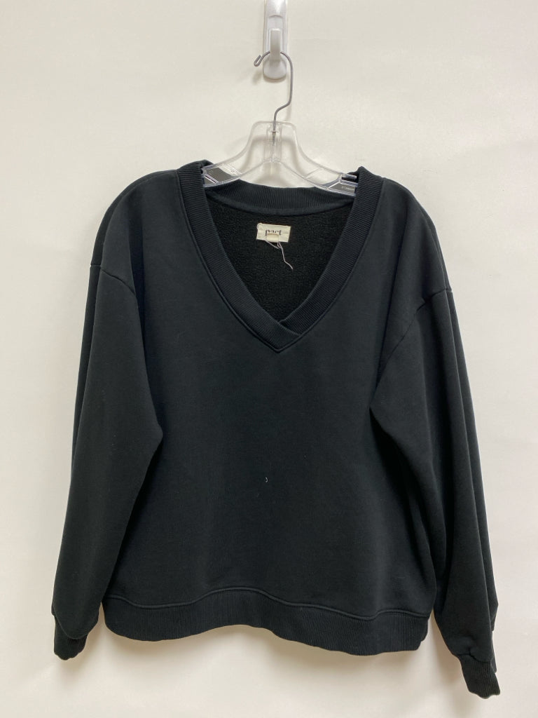 Size L Black V Neck Ladies Sweatshirt