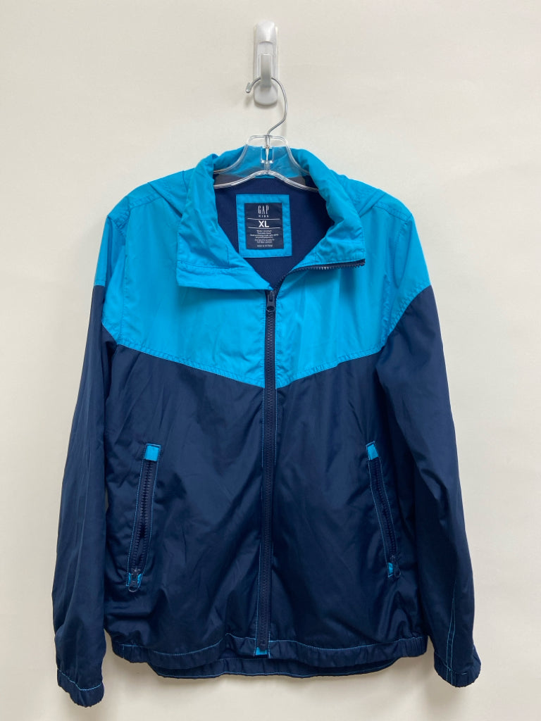 Gap Kids SIZE XL Turquoise Navy Zip Down Hooded Boy&