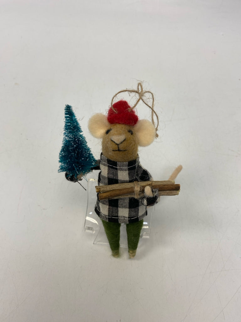 Black White Wool Ornaments