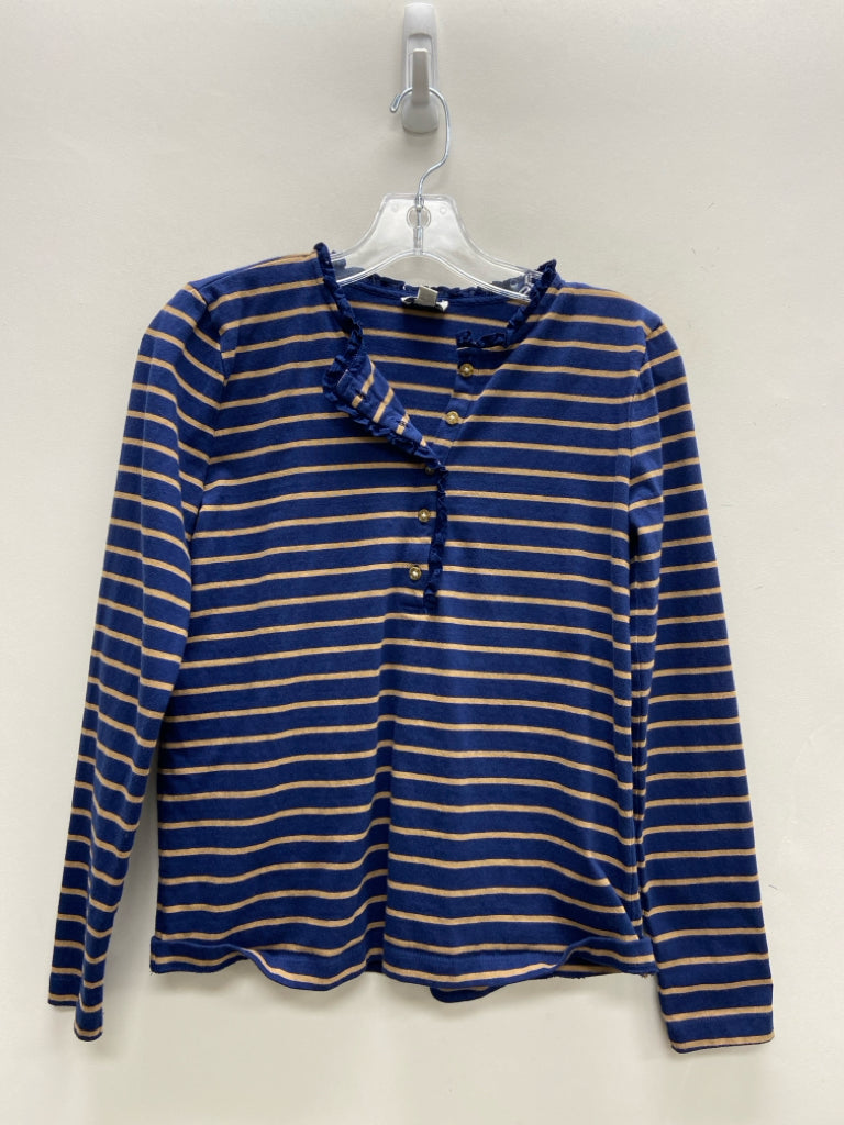 J Crew Size XS Navy Tan Striped Ladies Top