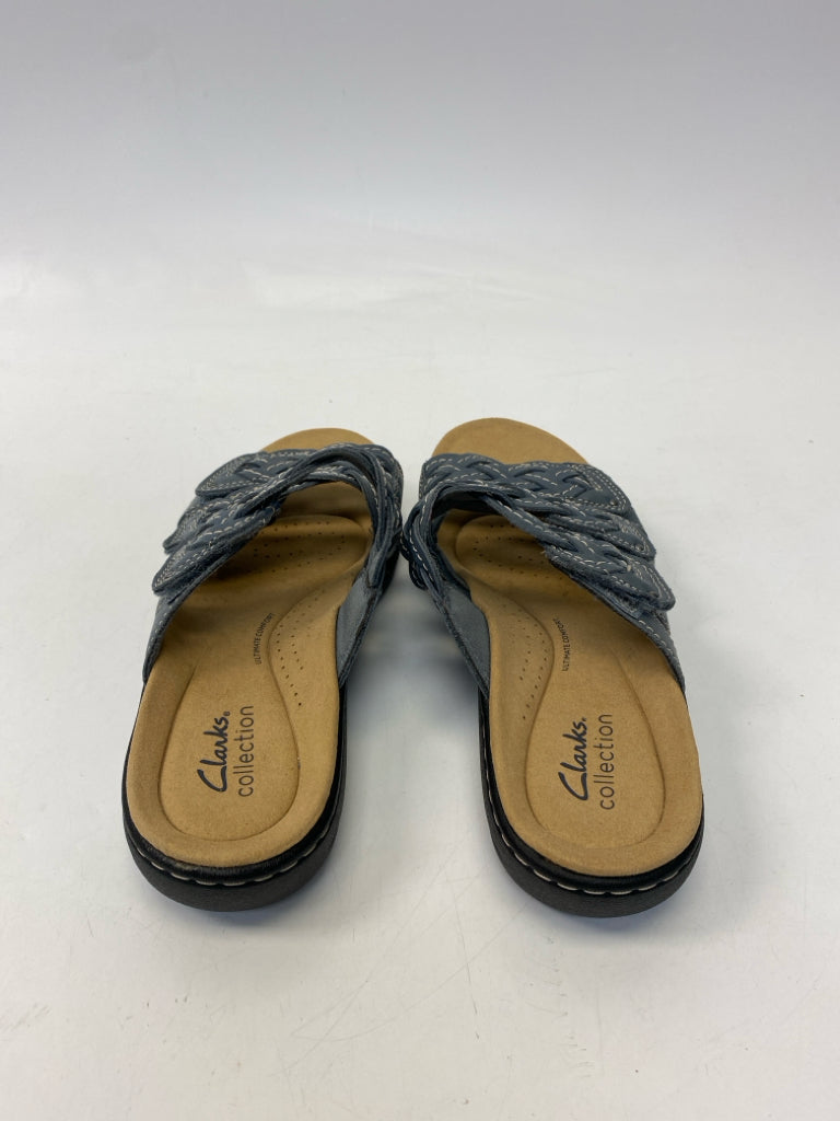Clarks  Size 8 Slate Blue Braided Sandals