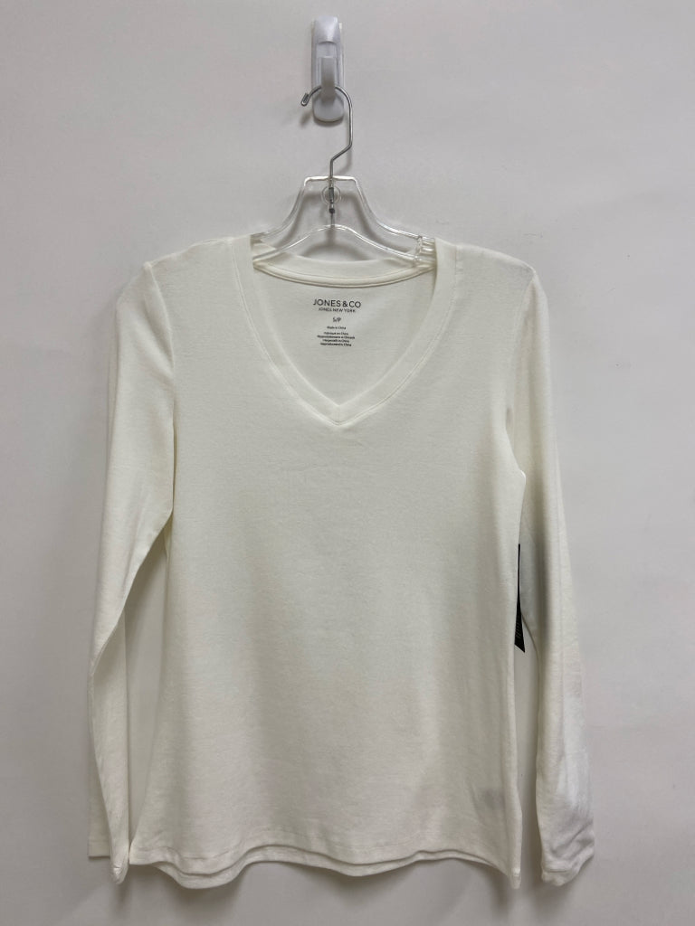 NWT Jones &amp; Co. Size S White Long Sleeve Ladies Top