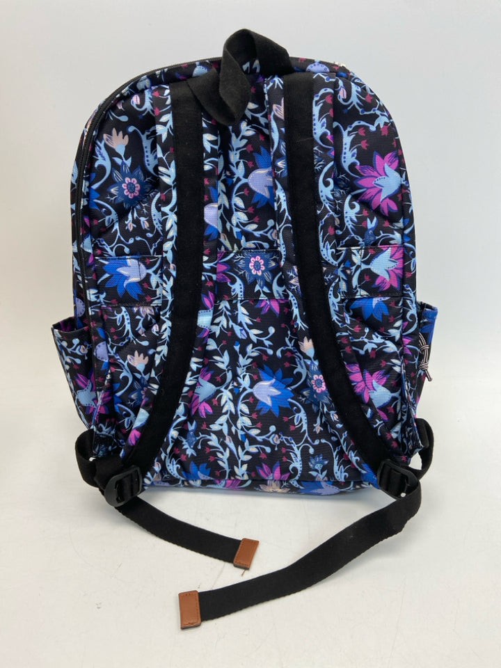 Vera Bradley Black/Blue Purple Flowers Backpack