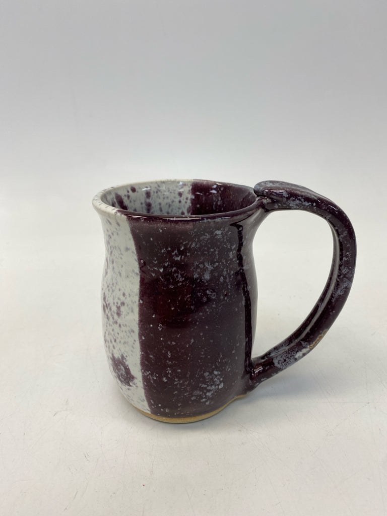 Purple White Speckles Pottery Coffee Mug