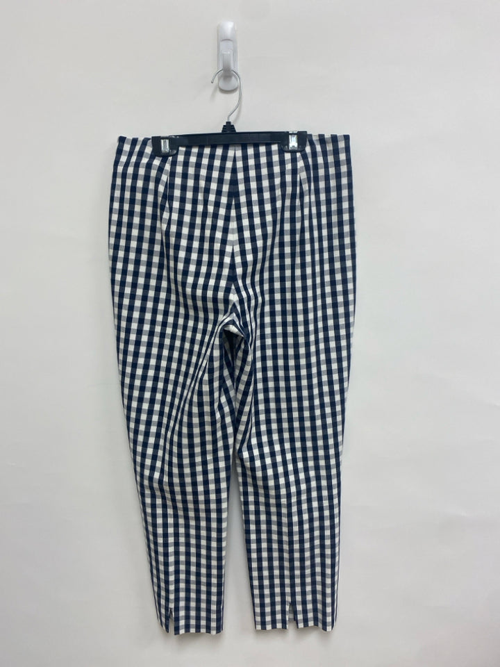Brooks Brothers Size 4 White Navy Gingham Ladies Pants