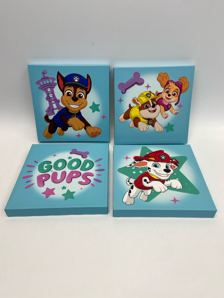 Blue Multi Color Paw Patrol Kids Canvas Art
