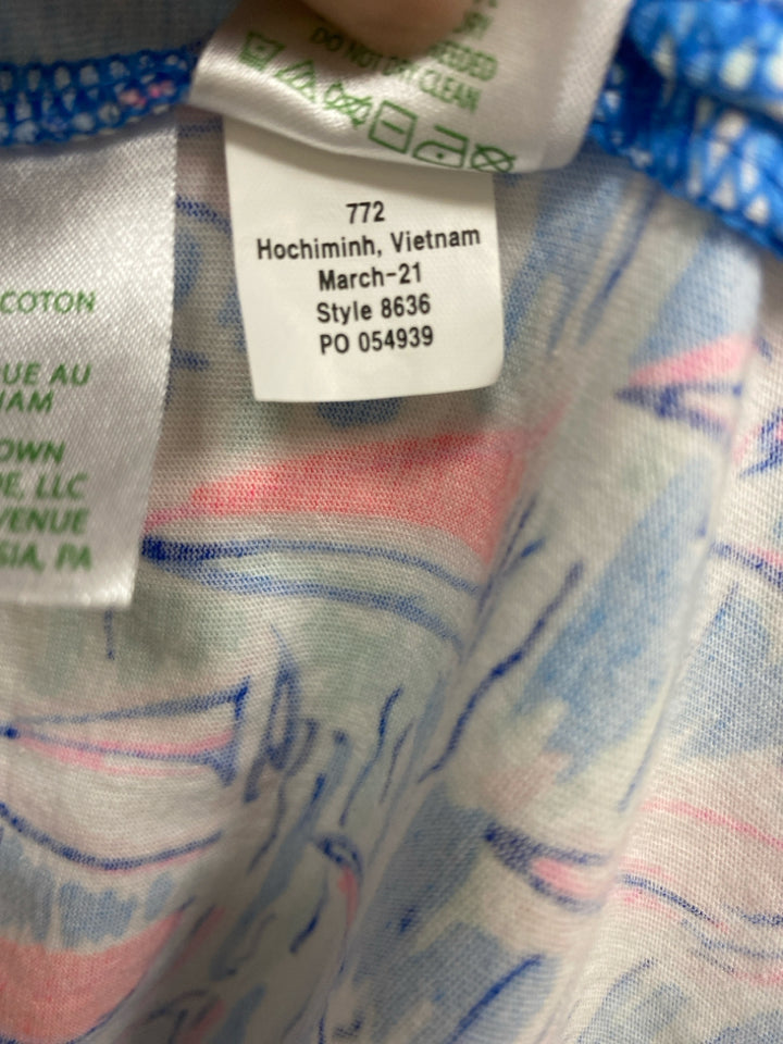 LILLY PULITZER Size XXS Blue White/Pink Boats Sleeveless Ladies Dress