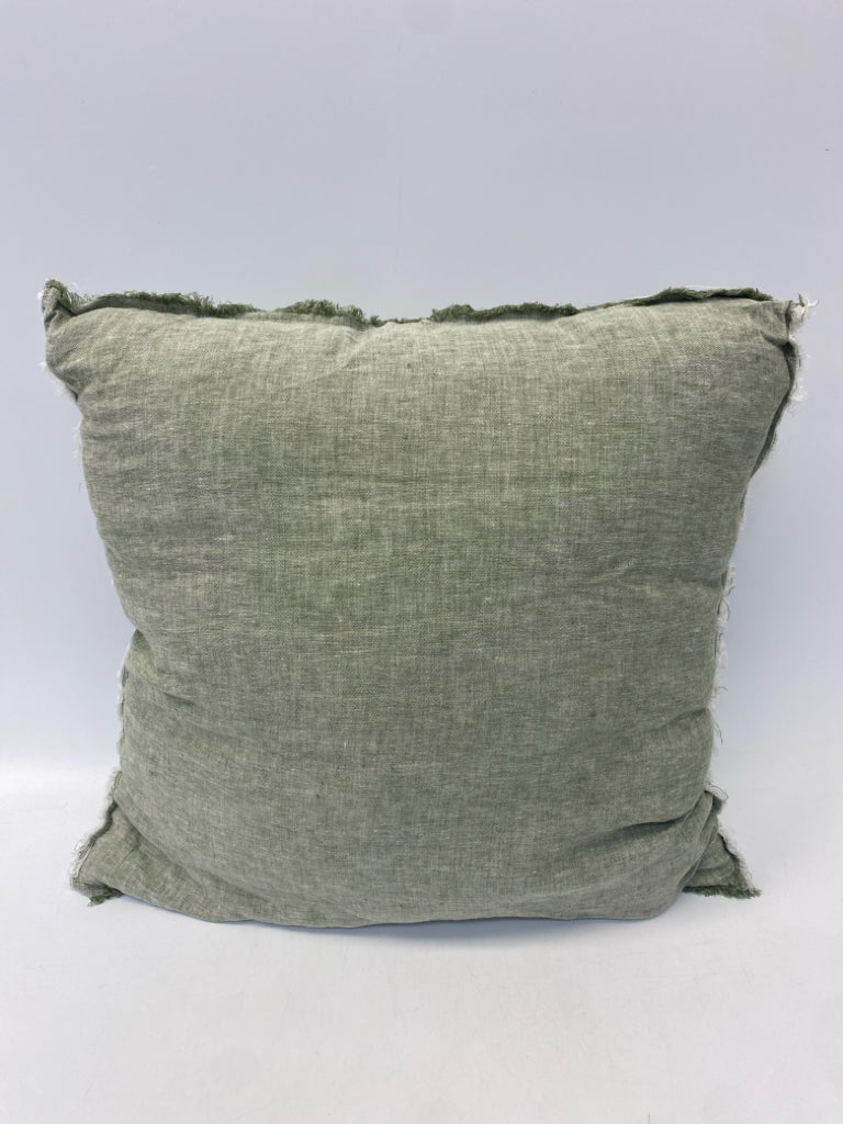 Green Fringe Pillow