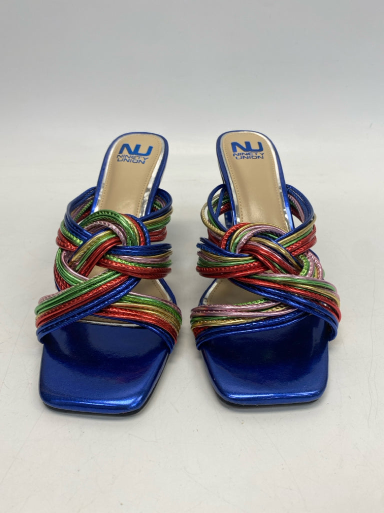NWOT  Size 10 Royal Blue Multi-Color Braided Sandals