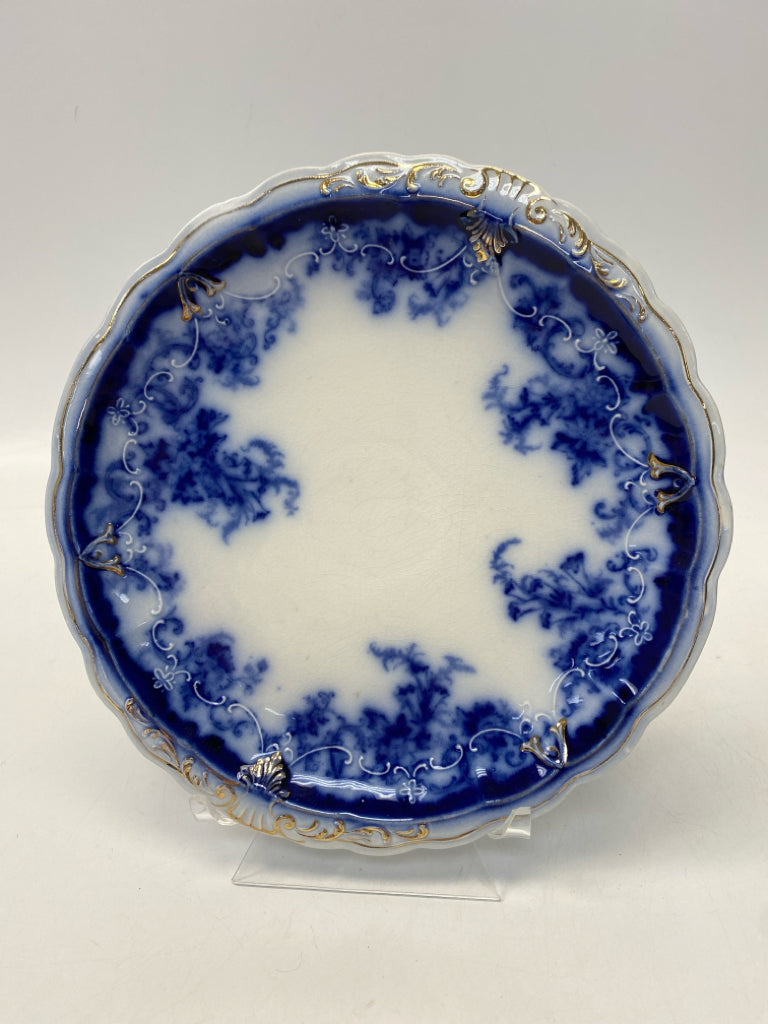 Blue/White Gold Floral China Decorative Plate
