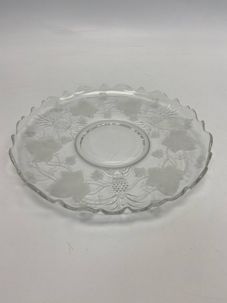 Heisey Clear Frosted Glass Serving Piece