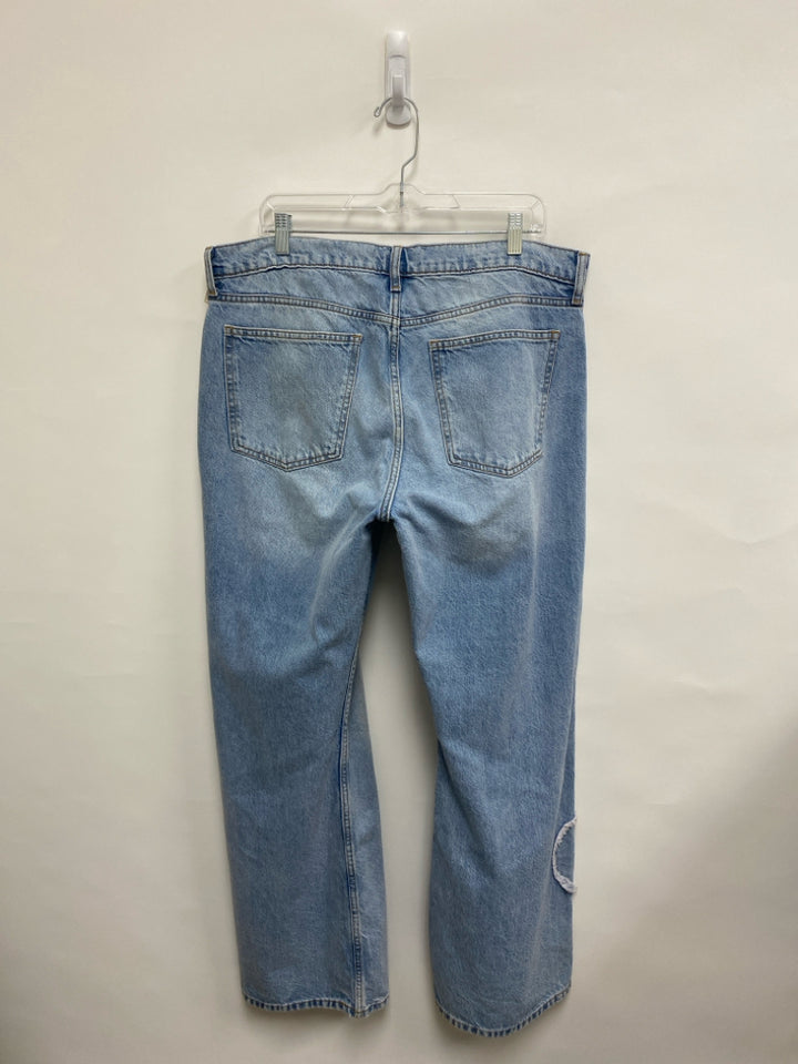NWT Arizona Size 14 Light Denim Patches Wide Leg Ladies Jeans