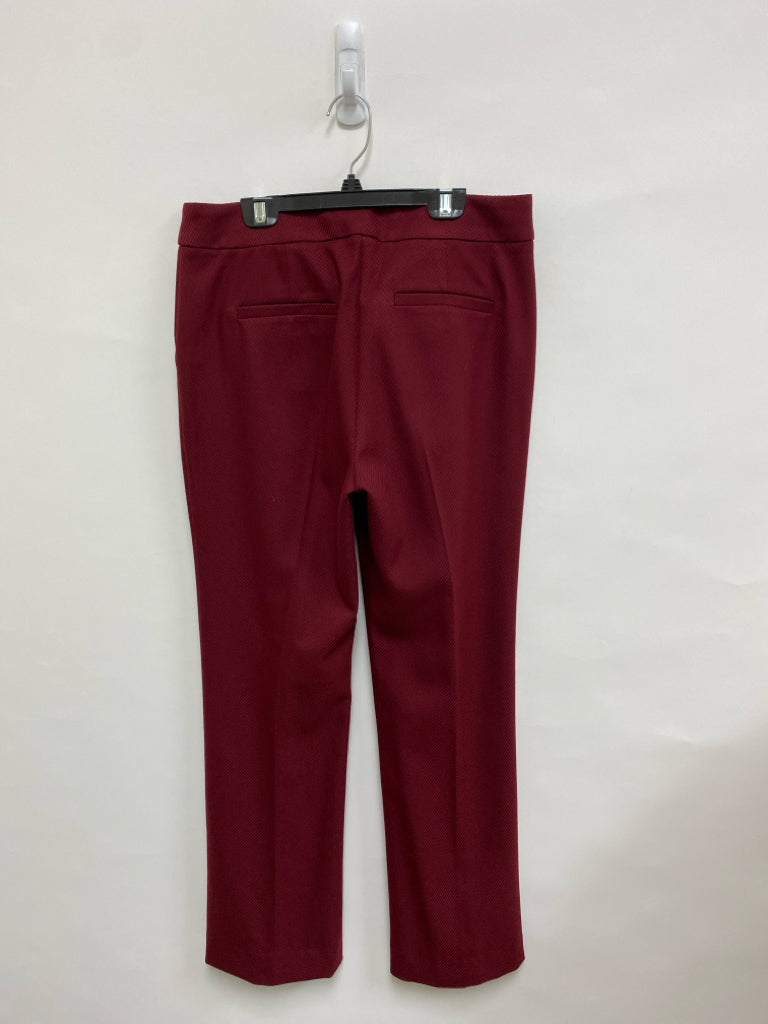 Trina Turk Size 6 Burgundy Ribbed Wide Leg Ladies Pants